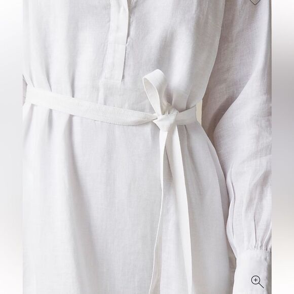 NWT J CREW PETITE Cabana dress in linen in white - Picture 4 of 9